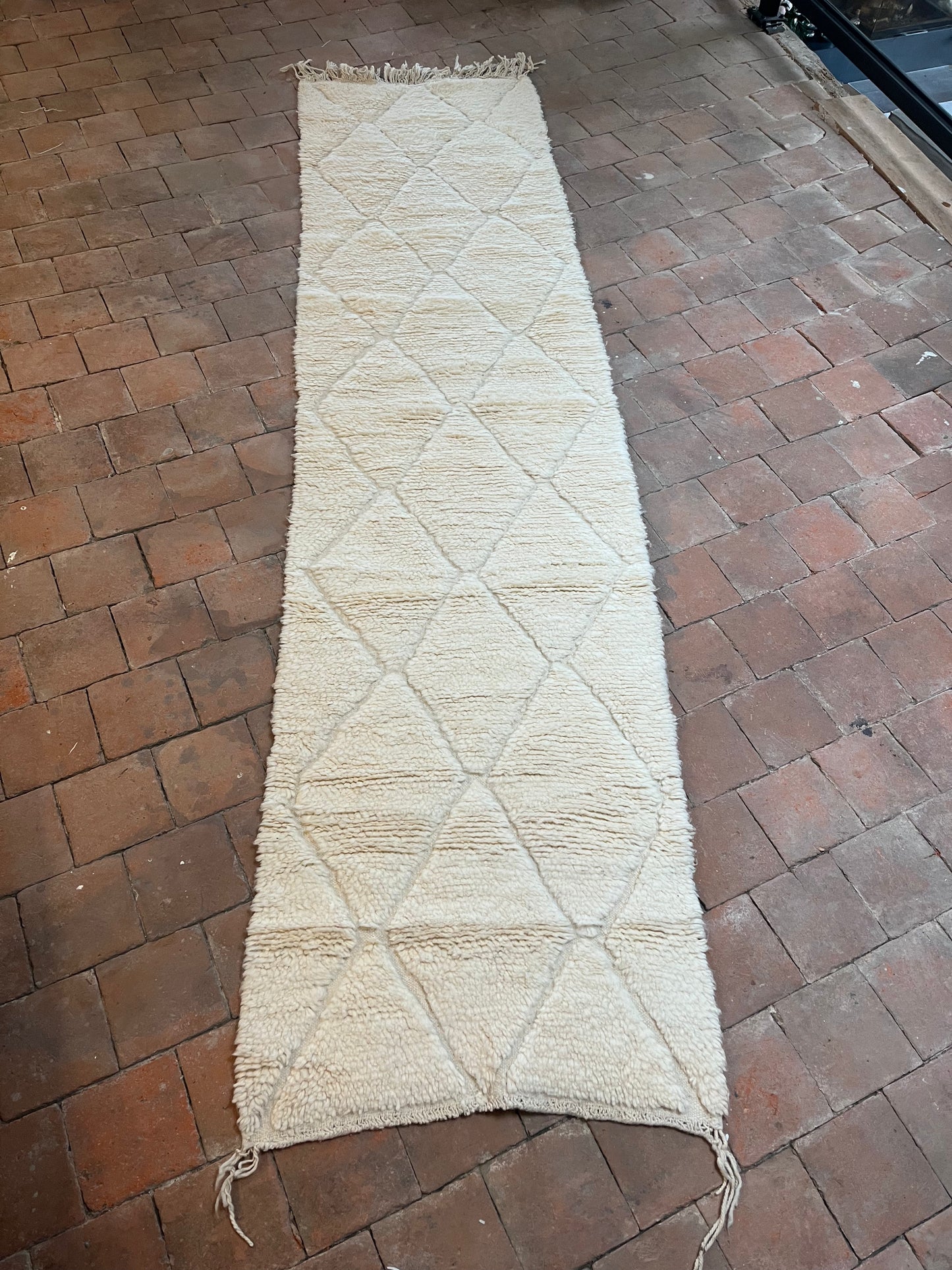 Tapis de couloir Beni Ouarain crème 300X75
