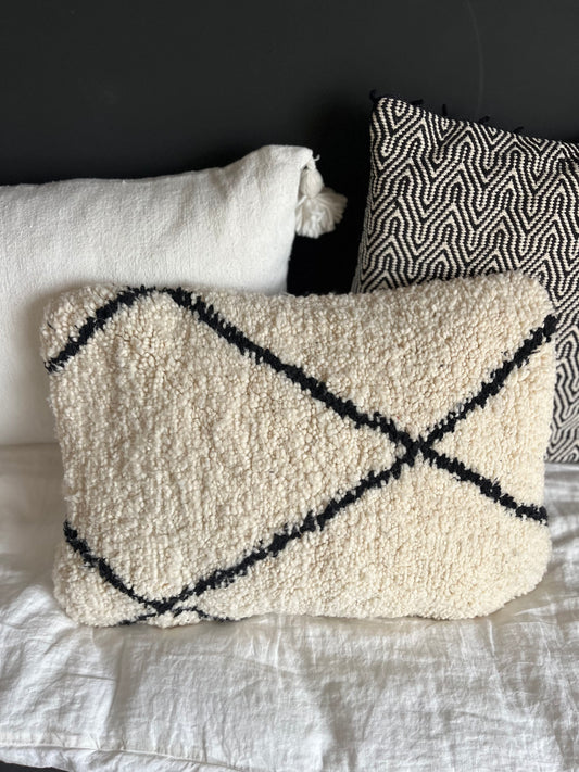 Coussin laine à losanges