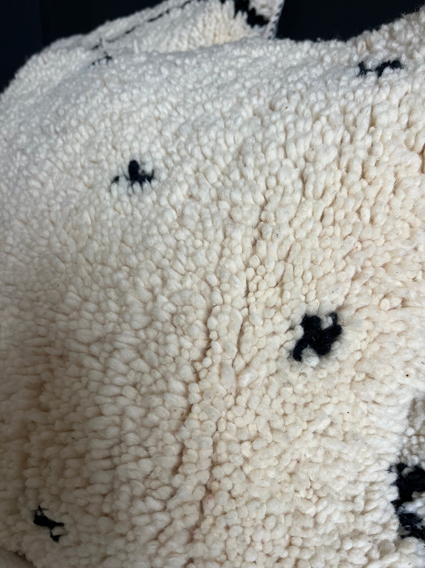 Coussin laine à pois rectangle