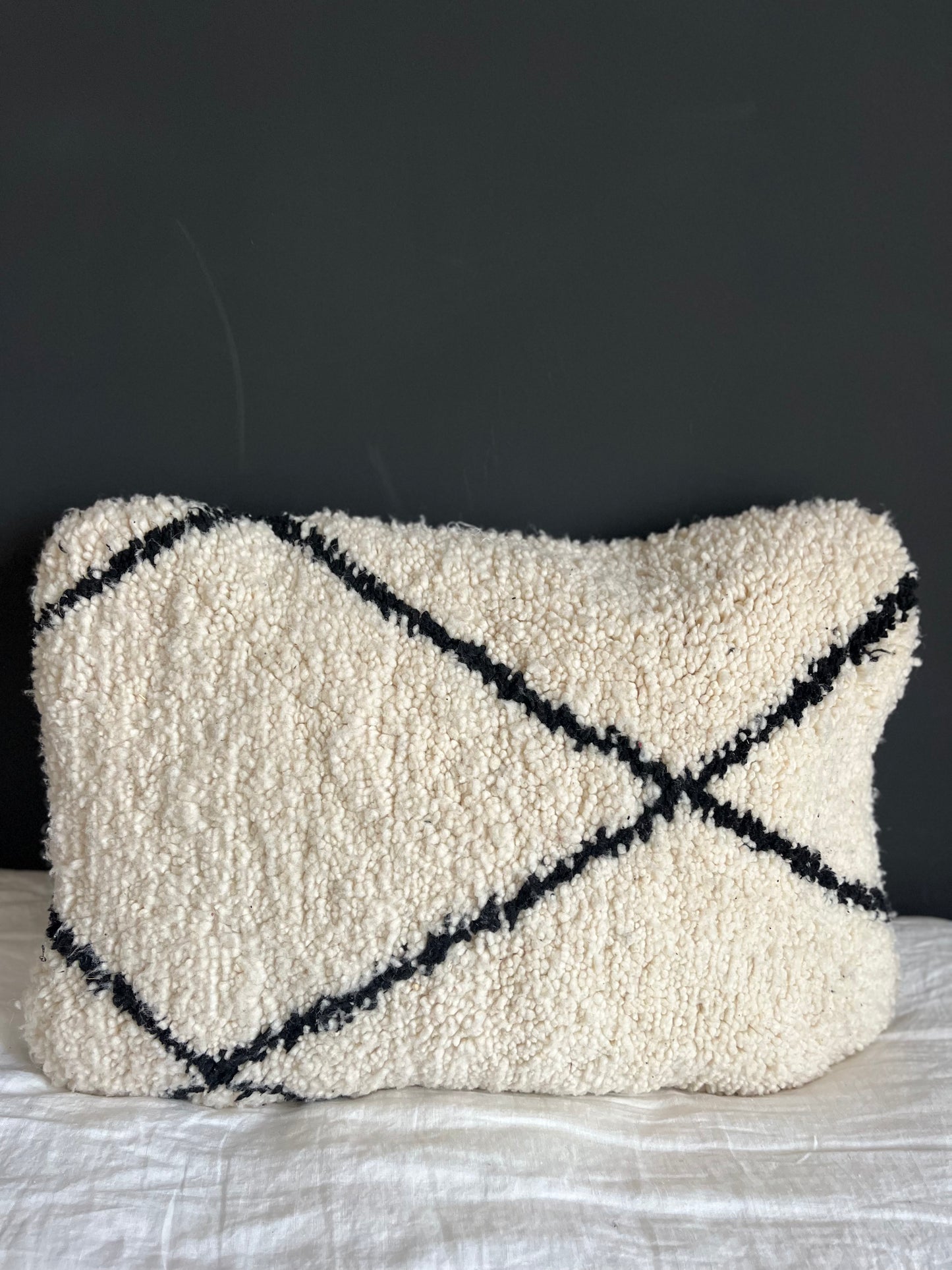 Coussin laine à losanges