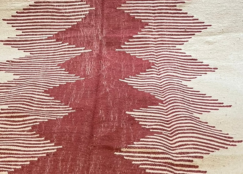 Tapis Kilim rose et blanc 240X150