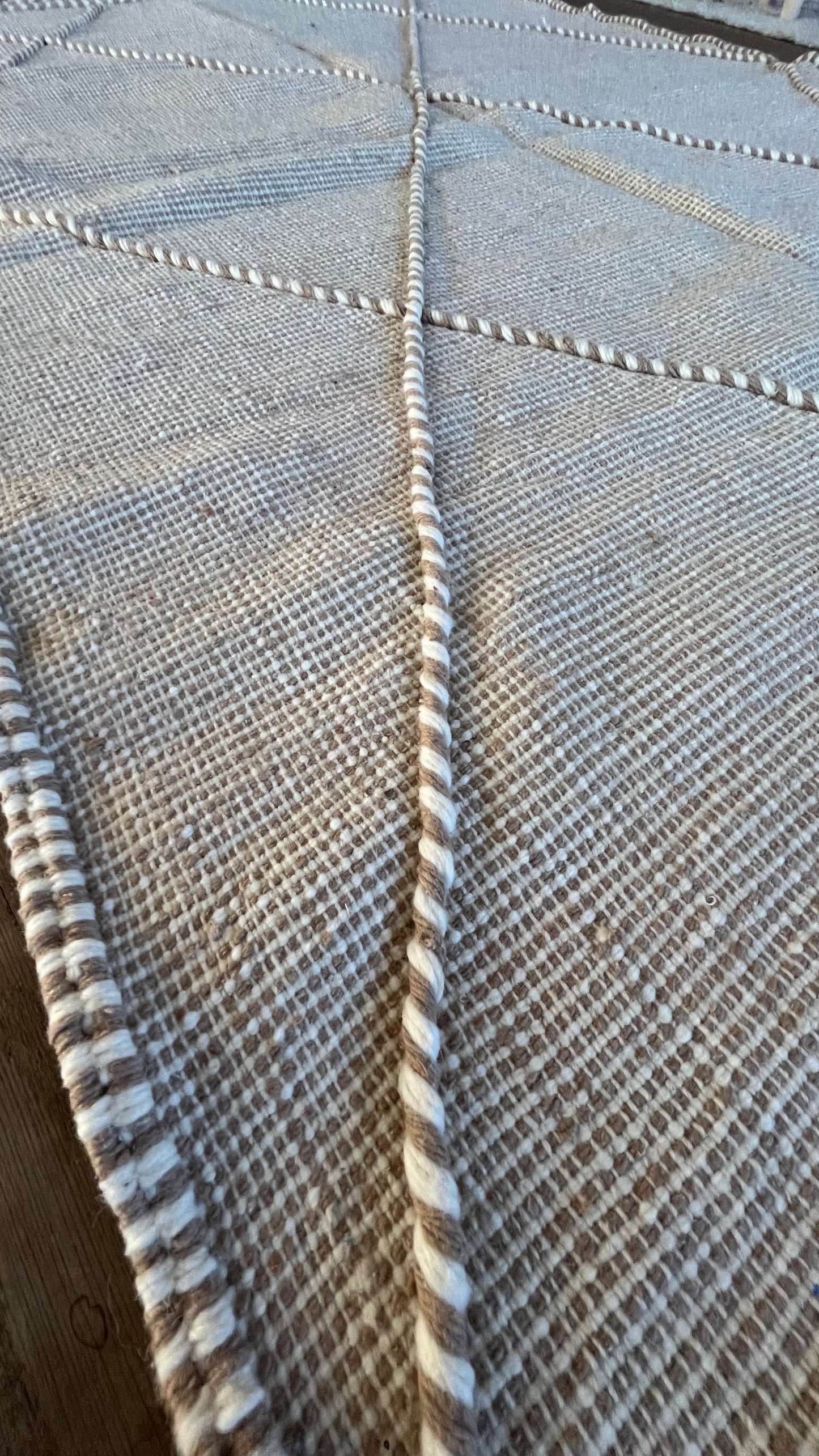 Tapis kilim Boujad crème et beige 204x157