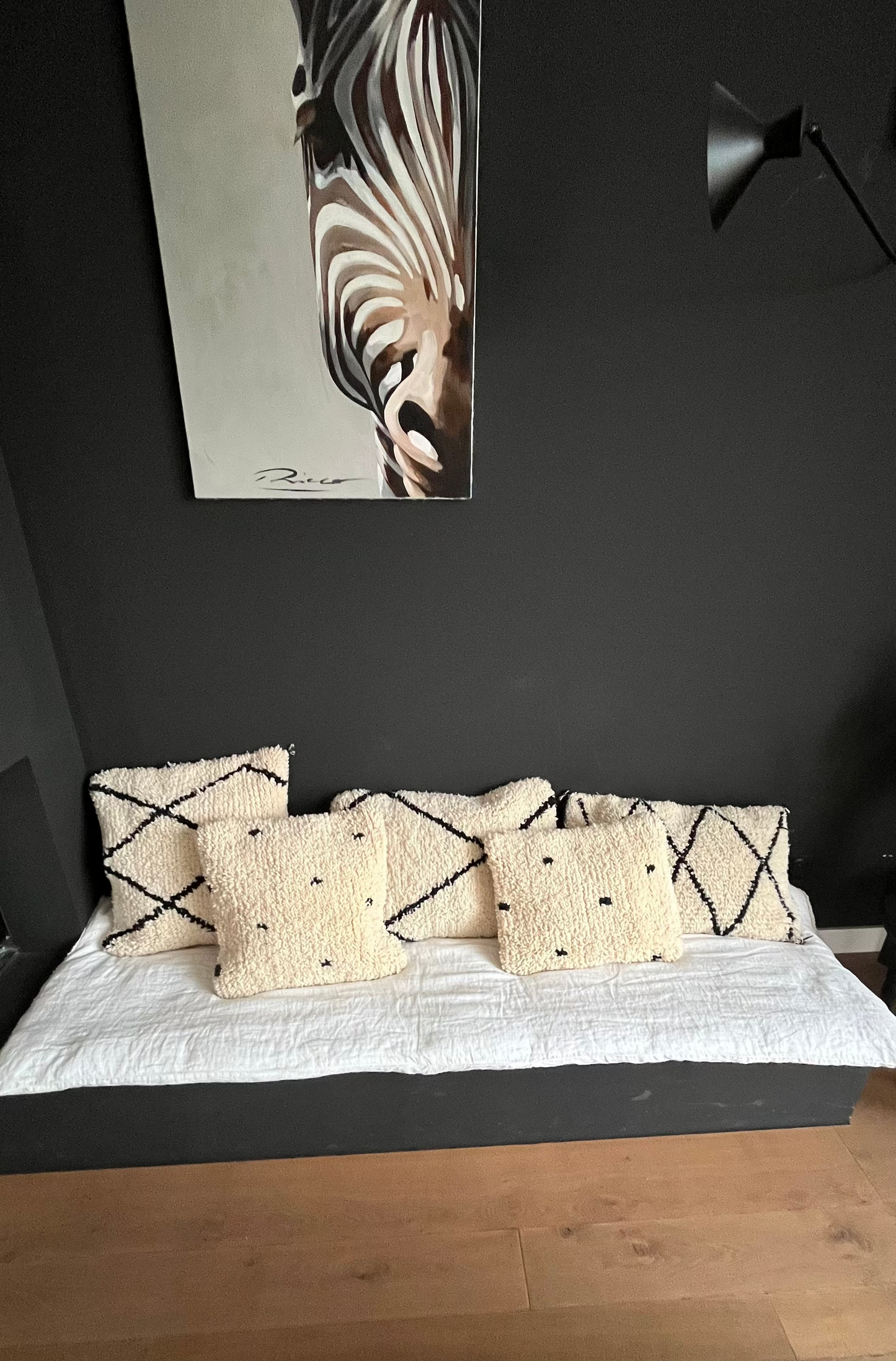 Coussin laine à losanges